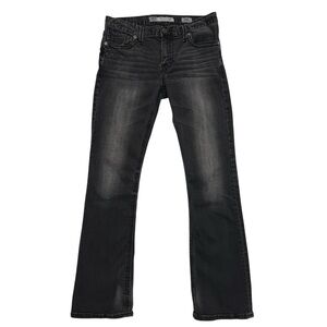 BKE Jeans Mens 33L Black Fulton Bootcut Denim Whiskered (Fits 33x34)